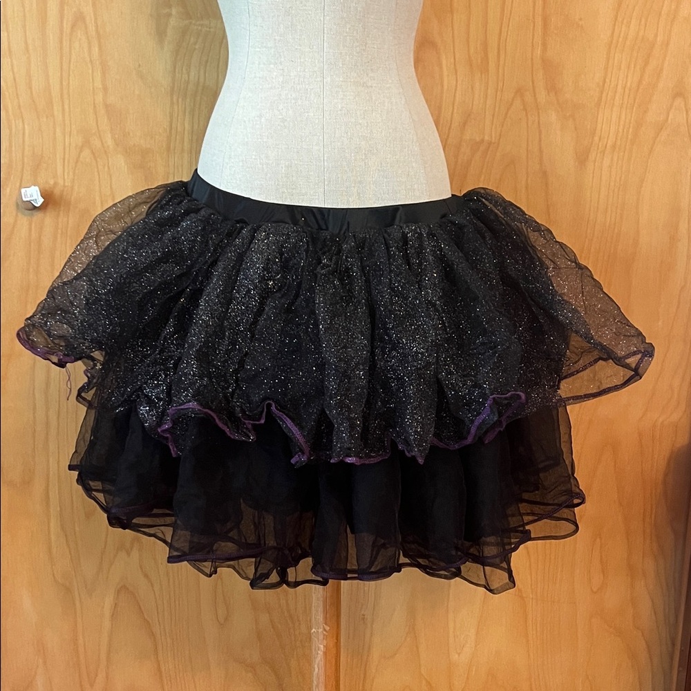 Black Glitter Tulle Skirt